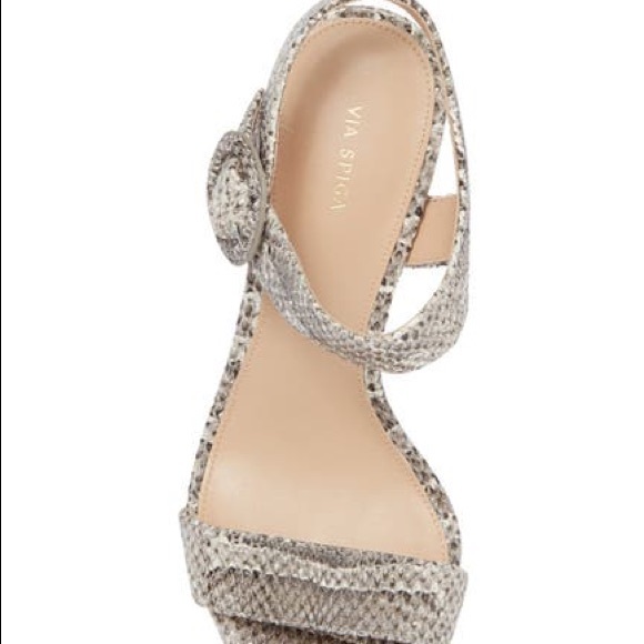 Via Spiga - Ira Snakeskin Printed Leather Sandal - Picture 4 of 5